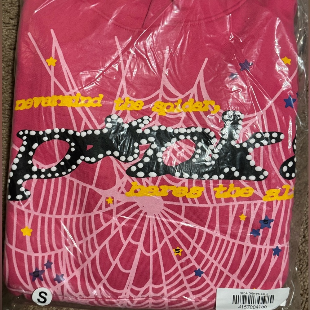 Pink Sp5der Hoodie - Small